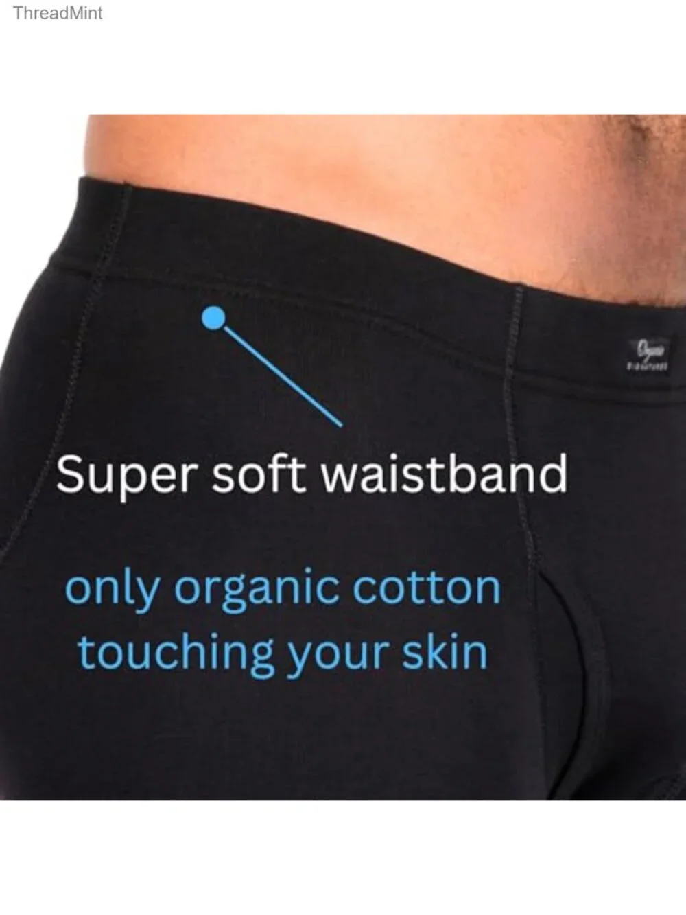 Organic Cotton Boxer Briefs Covered Elastic Tag-Free